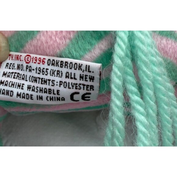 TY Baby Pillow Pals Zulu The Zebra Plush STUFFED Toy Green & Pink Stripes - Picture 8 of 11